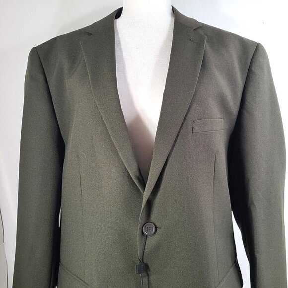 NWT Alain Dupetit Olive Green Sport Coat Two Button Blazer - Picture 3 of 10